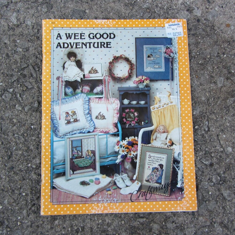 3 for $40 - a wee good adventure needlepoint & cross stitch vintage 1984 (CL342)